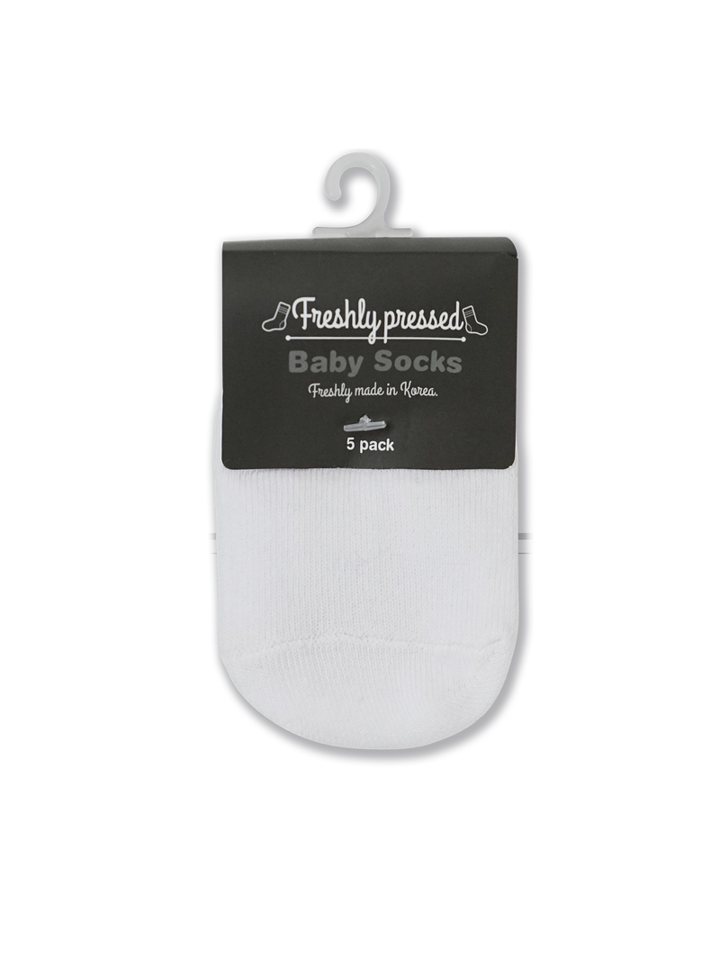 Baby/Kids White Socks - 5pk